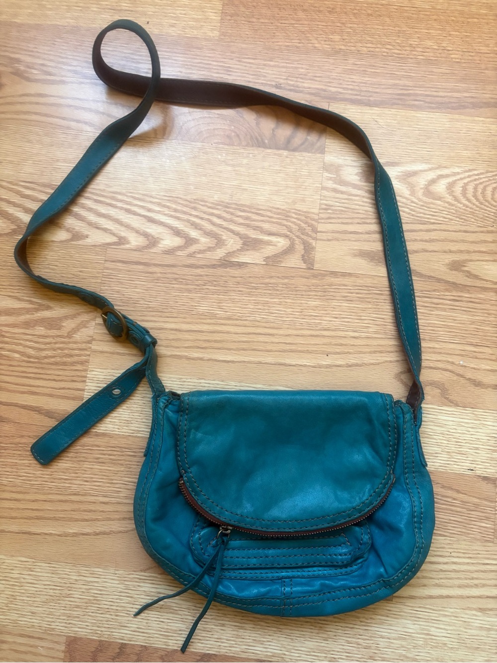 Lucky Brand Teal Leather Crossbody Bag